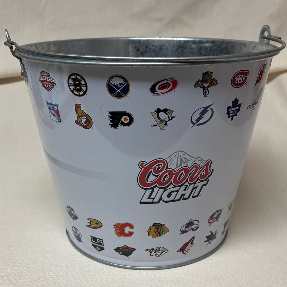 Molson Canadian Coors Light NHL Silver Beverage Bucket 🇨🇦